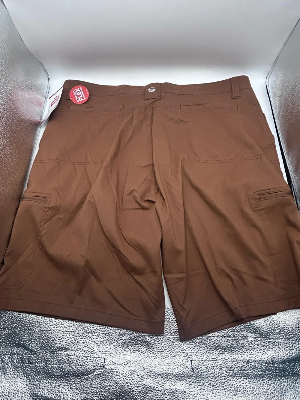 Wrangler Brown Outdoor Cargo Shorts with Flex Waistband